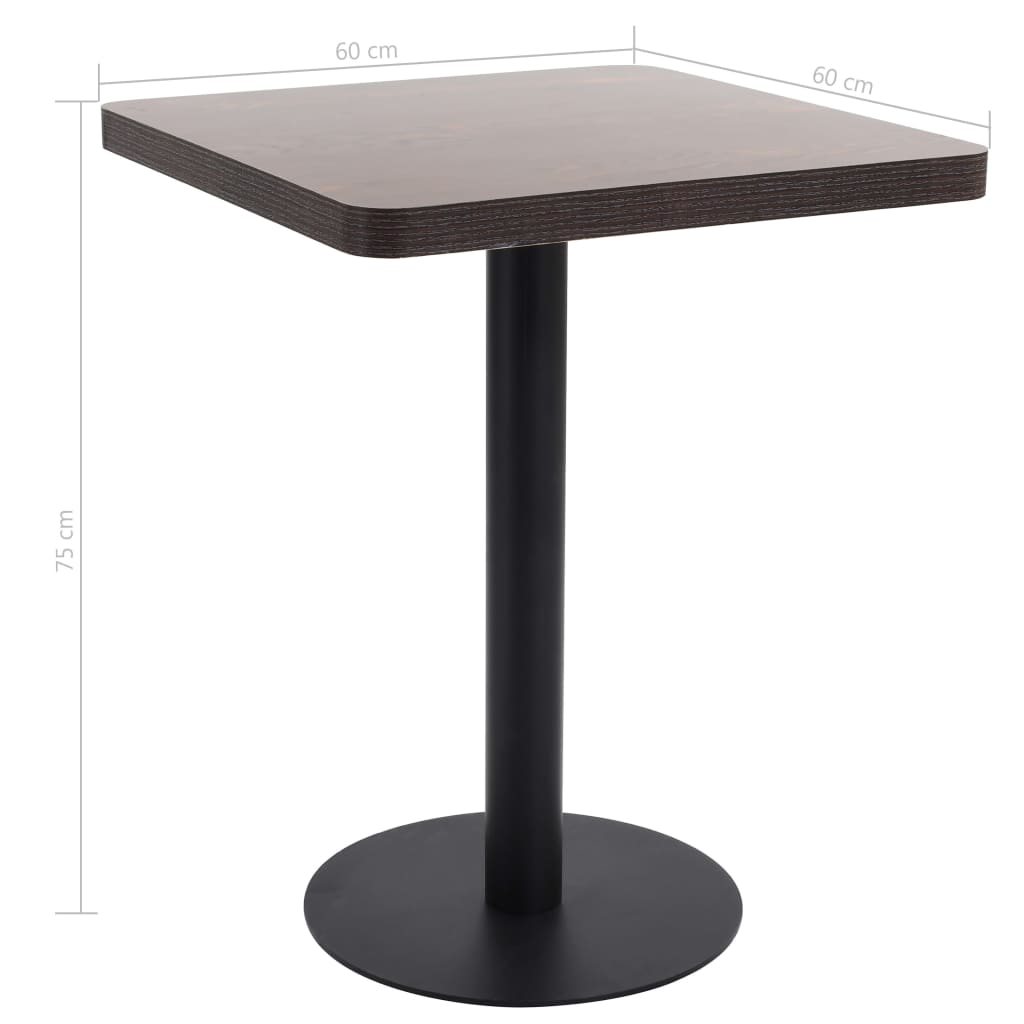 Mesa De Jardín Bistró Mdf Marrón Oscuro 60x60 Cm_4