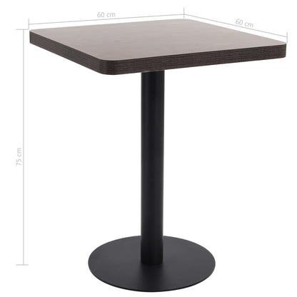 Mesa De Jardín Bistró Mdf Marrón Oscuro 60x60 Cm_4