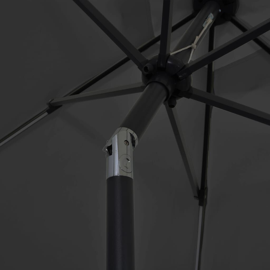Vidaxl Sombrilla De Jardín Luces Led Palo De Aluminio Antracita 300 Cm_4