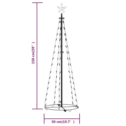 Árbol Cono De Navidad 84 Leds Decoración Azul 50x150 Cm / Vetonek_1