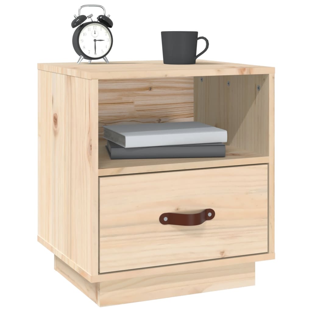 Mesitas De Noche 2 Uds Madera Maciza De Pino 40x34x45 Cm_2