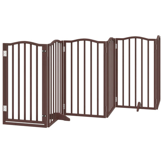 Vidaxl Puerta Para Perros Plegable 6 Paneles Álamo Marrón Roble 300 Cm_0