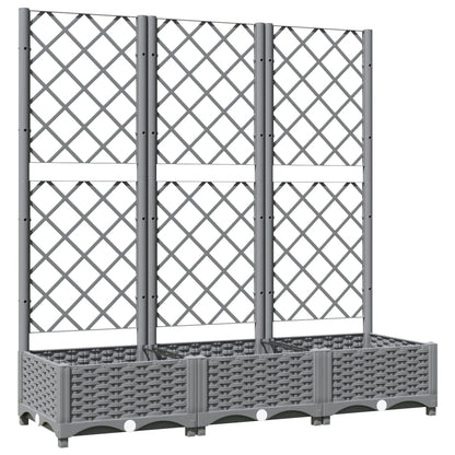 Jardinera Con Enrejado Pp Gris Claro 120x40x121,5 Cm_0