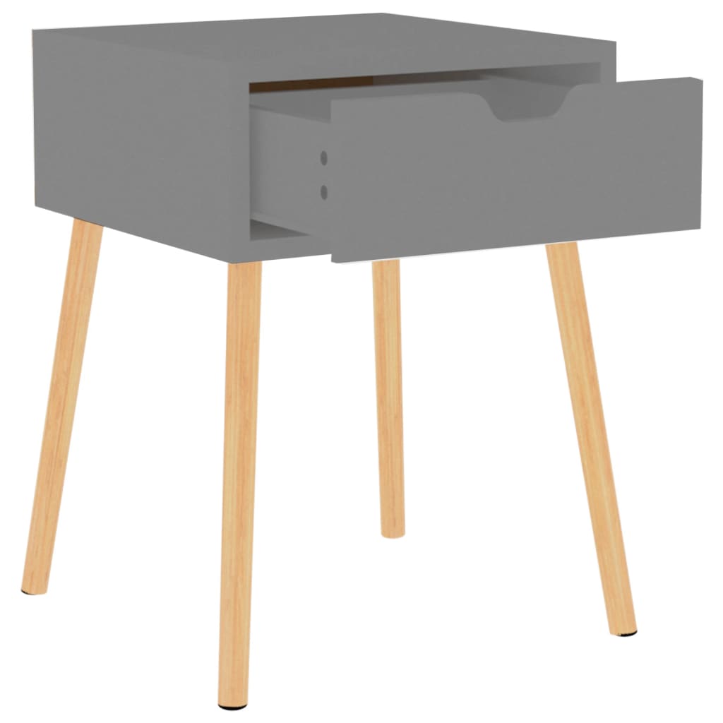 Mesita De Noche Madera De Ingeniería Gris 40x40x56 Cm_4