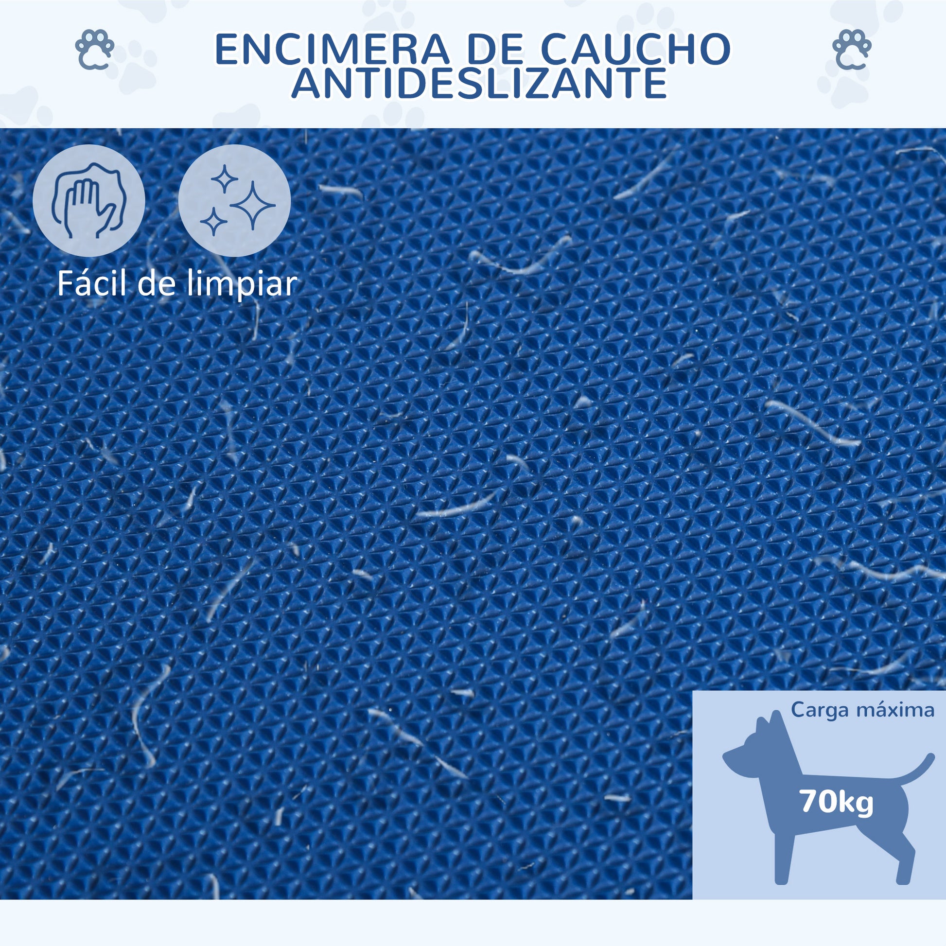Pawhut Mesa De Peluquería Para Mascotas Con Patas Plegable 72x45x74-81 Cm Azul_4