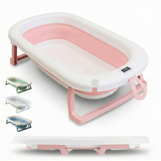 Bathby Bañera Plegable Rosa Para Bebés, Cojín Reductor, Termómetro, Patas Antideslizantes (rosa Pastel)_0