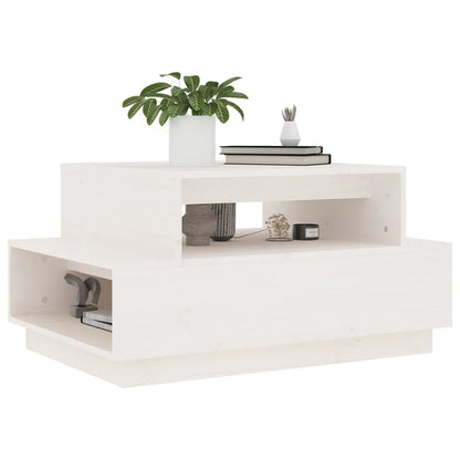 Mesa De Centro Madera Maciza De Pino Blanco 80x55x40,5 Cm_2