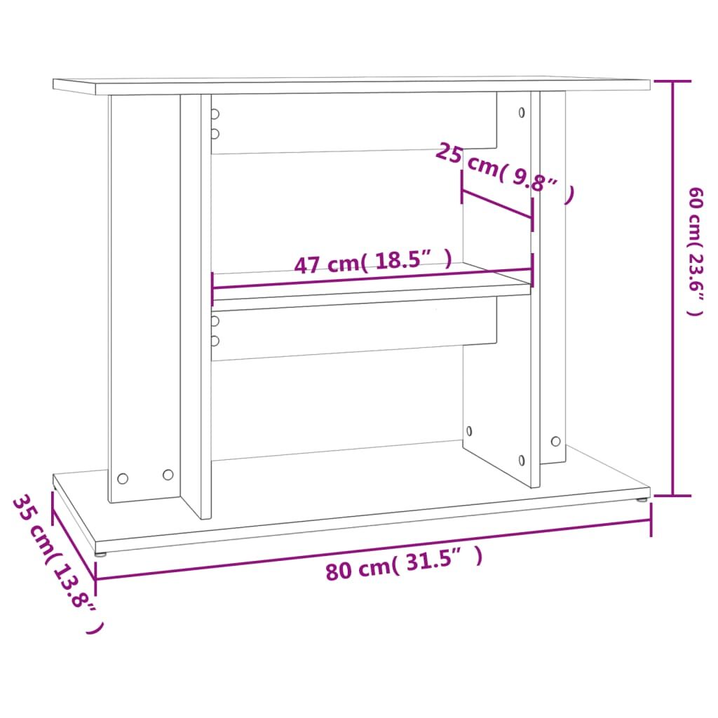 Vidaxl Soporte Para Acuario Madera De Ingeniería Blanco 80x35x60 Cm_2