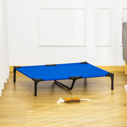 Pawhut Cama Elevada Para Perros Refrescante Y Transpirable 92x76x18 Cm Azul_1