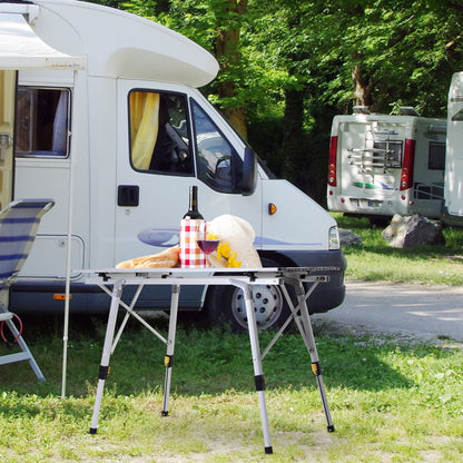 Outsunny Mesa De Picnic Plegable Con Altura Regulable De Aluminio Con Bolsa 30_1
