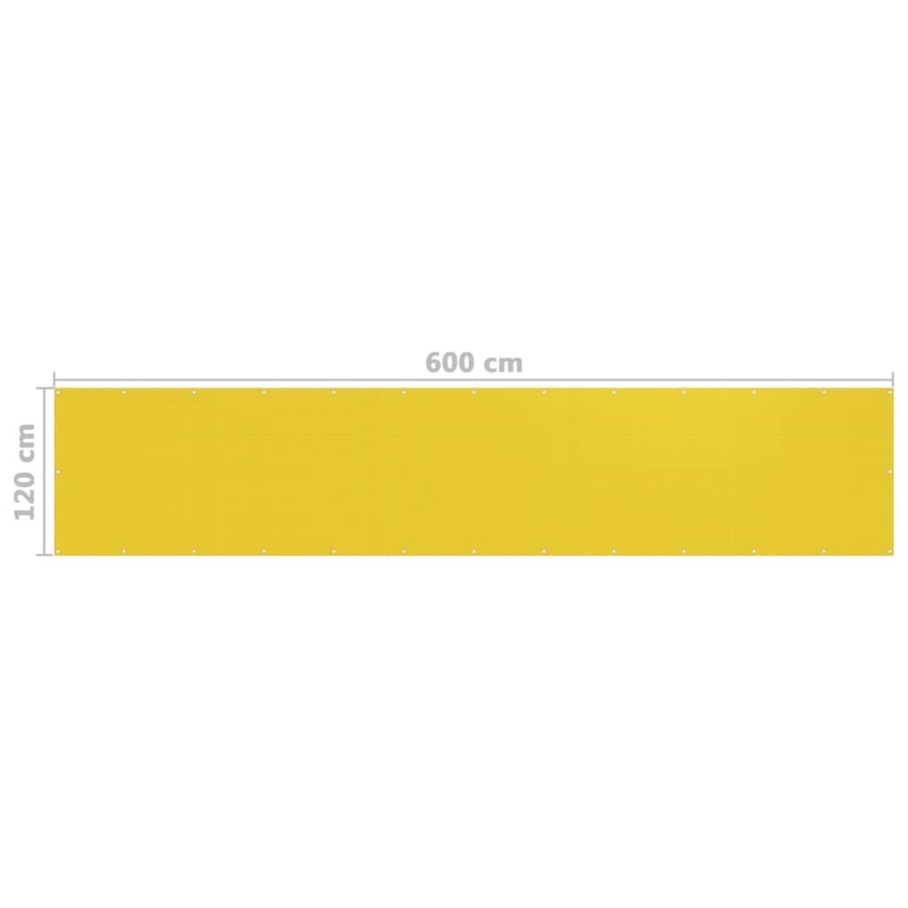 Vidaxl Toldo Para Balcón Hdpe Amarillo 120x600 Cm_2