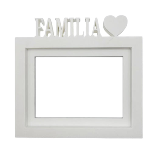 Marco De Fotos Mesa O Pared Modelo Familia 24x22.5cm Para Fotos 15x20cm Blanco