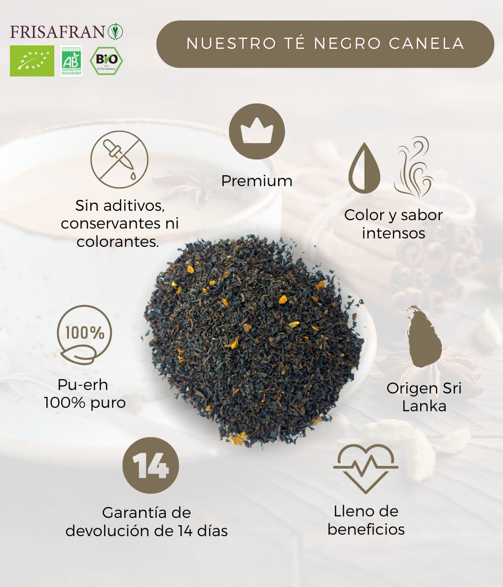 Té Negro Canela Ecológico Granel | Calidad | Frisafran 100 G_3