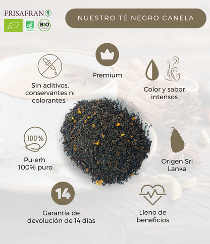 Té Negro Canela Ecológico Granel | Calidad | Frisafran 100 G_3