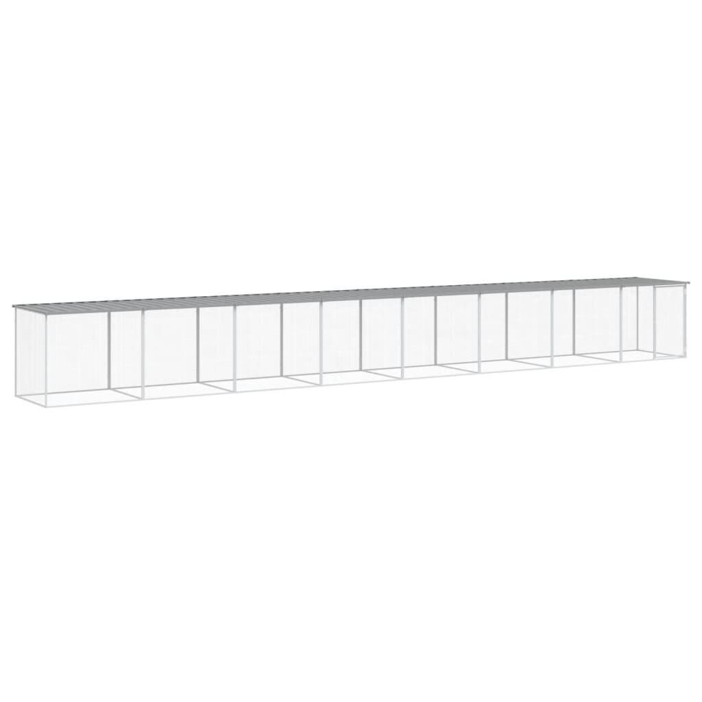 Vidaxl Gallinero Con Techo Acero Galvanizado Gris Claro 803x98x90 Cm_0