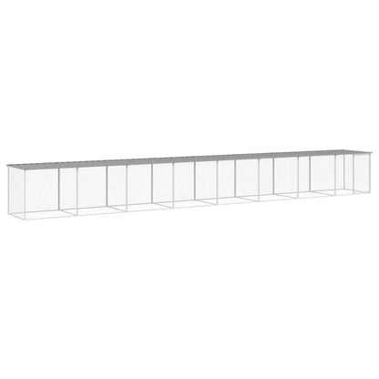 Vidaxl Gallinero Con Techo Acero Galvanizado Gris Claro 803x98x90 Cm_0