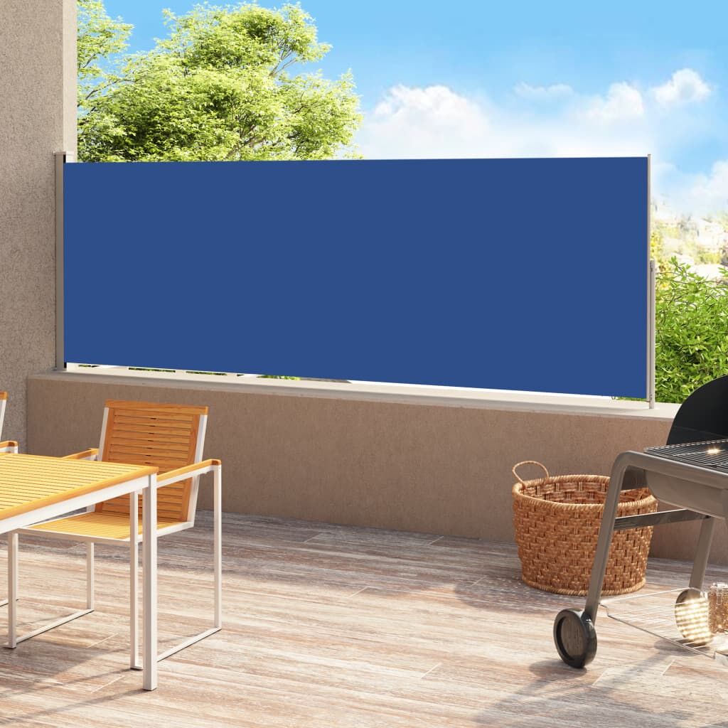 Vidaxl Toldo Lateral Retráctil Para Patio Azul 200x500 Cm_1