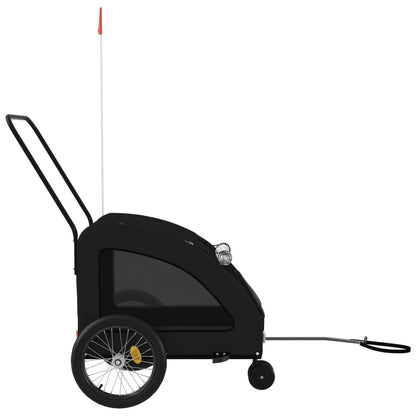 Remolque De Bicicleta Mascotas Hierro Tela Oxford Negro_5