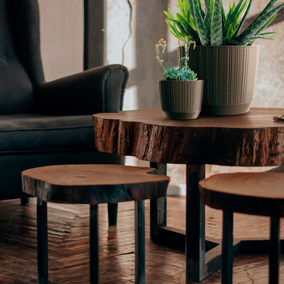 Macetero Color Ocre,sin Depósito , Colección Ryfo Eco De 19,5 X 19,5 X 17 Cm, Capacidad De  L._4