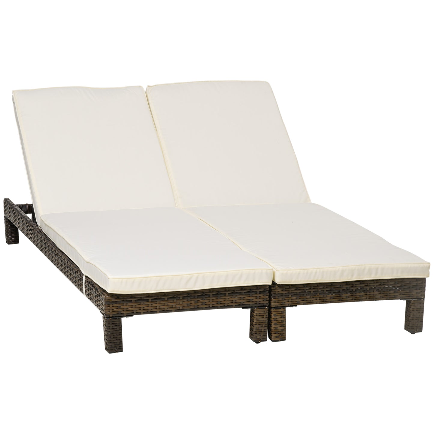 Outsunny Conjunto De 2 Tumbonas De Jardín Reclinable En 5 Posiciones 196x60x22cm_0