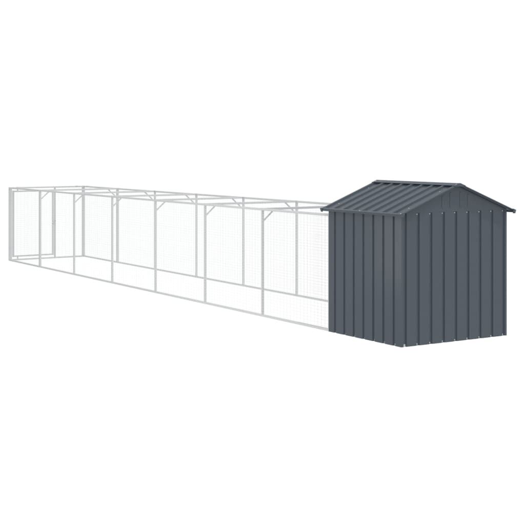 Vidaxl Caseta Perros Con Tejado Acero Galvanizado Gris 117x813x123 Cm_4