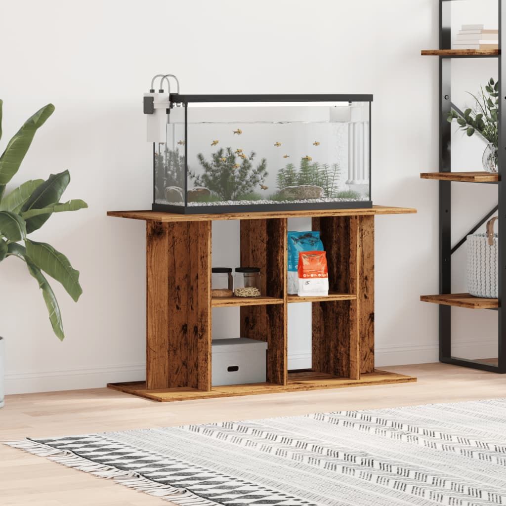 Vidaxl Soporte Para Acuario Madera Ingeniería Envejecida 100x40x60 Cm_1