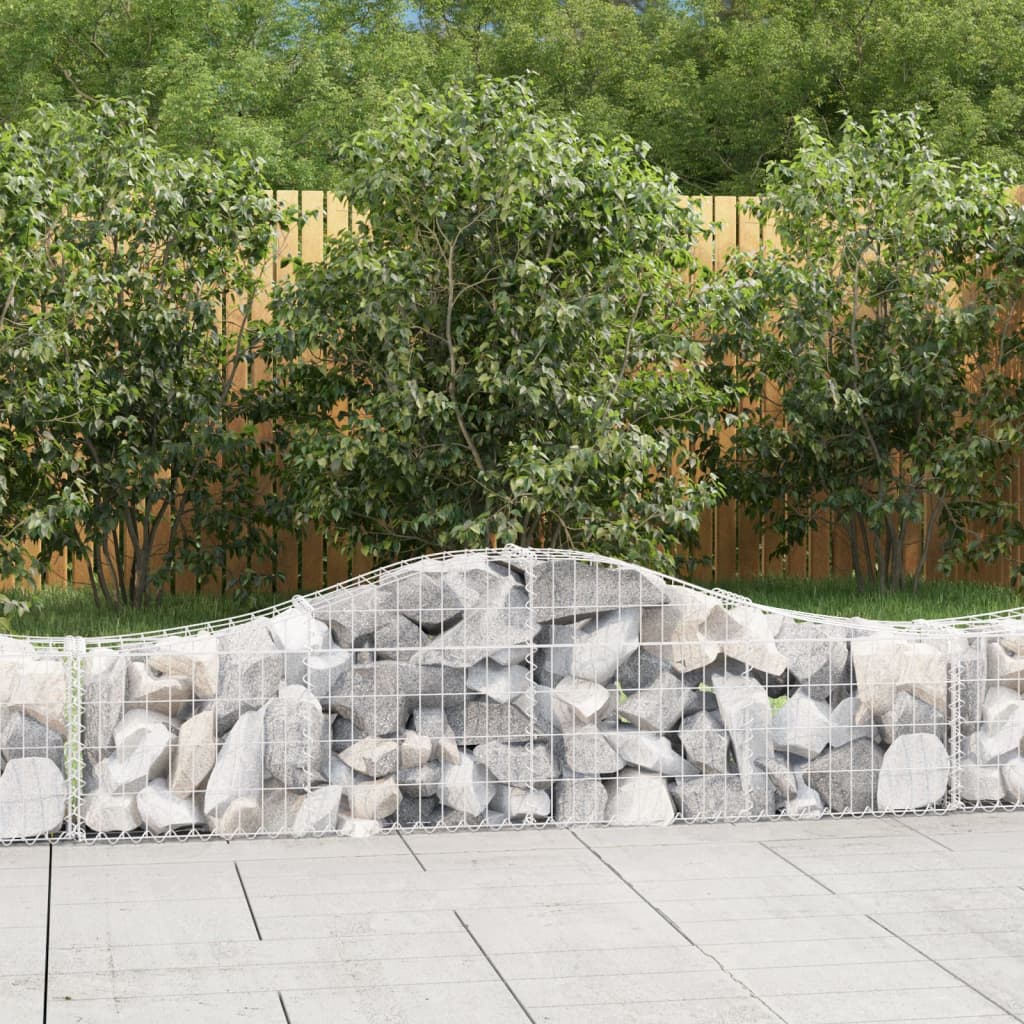 Cestas De Gaviones 15 Uds Forma De Arco Hierro 200x30x40/60 Cm_1