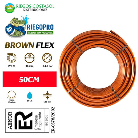 Tuberí­a Autocompensante Marrón A 50cm 100 Metros. Brownflex._0
