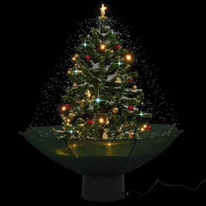 Vidaxl Árbol De Navidad Con Nieve Con Base En Paraguas Verde 75 Cm_2