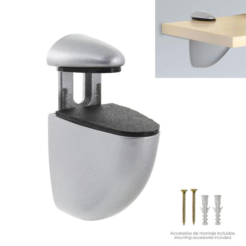 Soporte Pelicano Regulable Para Estante 1 / 20 Mm. Cromo Mate (1 Pieza)