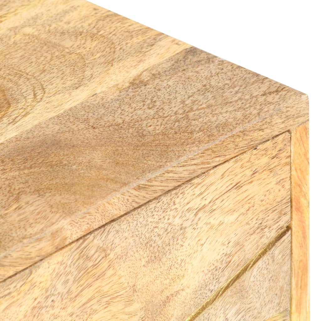 Mesita De Noche De Madera Maciza De Mango 40x30x50 Cm_2