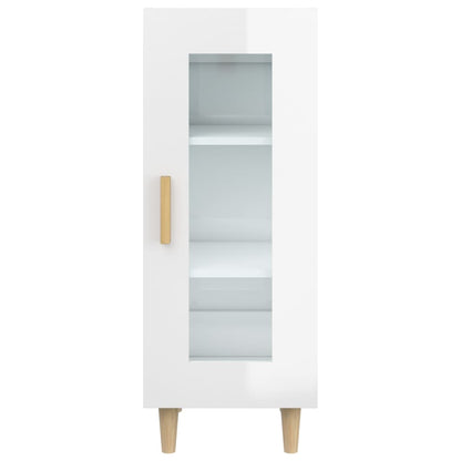 Aparador De Madera Contrachapada Blanco Brillante 34,5x34x90 Cm / Vetonek_2