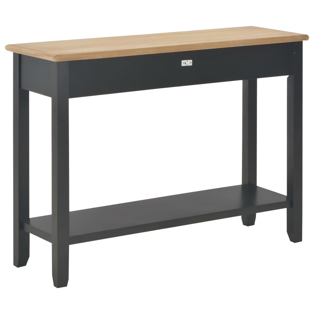 Mesa Consola De Madera Negro 110x35x80 Cm_2
