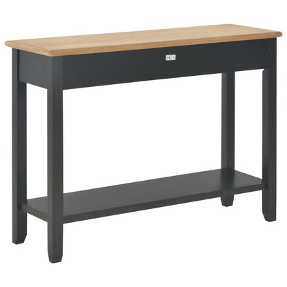 Mesa Consola De Madera Negro 110x35x80 Cm_2