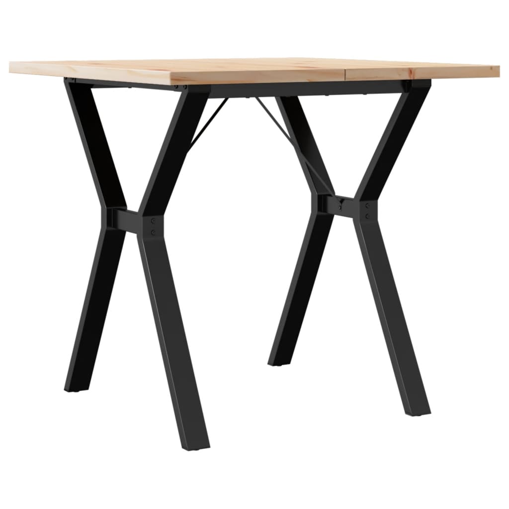 Mesa De Comedor Marco Y Madera Maciza Pino Y Acero 80x80x75,5cm_0