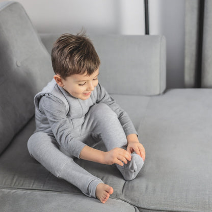 Saco De Dormir Con Pies Reversible T-m Jersey Algodón Melange Light-dark Grey