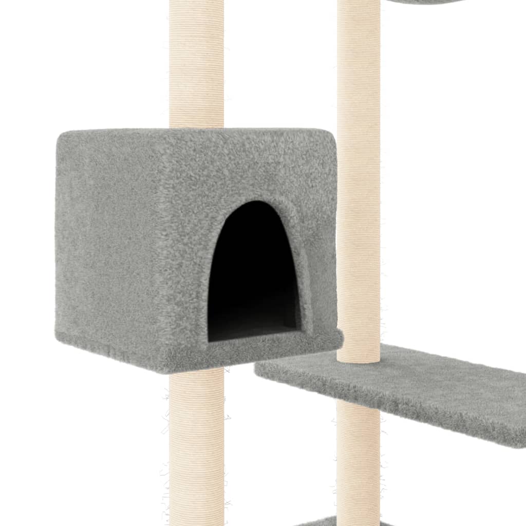 Rascador Para Gatos Con Postes Gris Claro 82 Cm_5