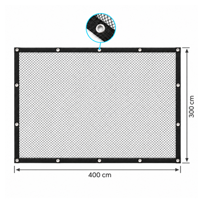 Cover Net Red Estanque 4x3m - Malla 10mm - Negro/verde - Con Estacas_3