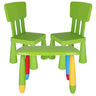 Mesita Infantil Rectangular Verde, Y 2 Sillas