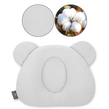 Almohada Cojin Plagiocefalia Bebés Muselina Grey
