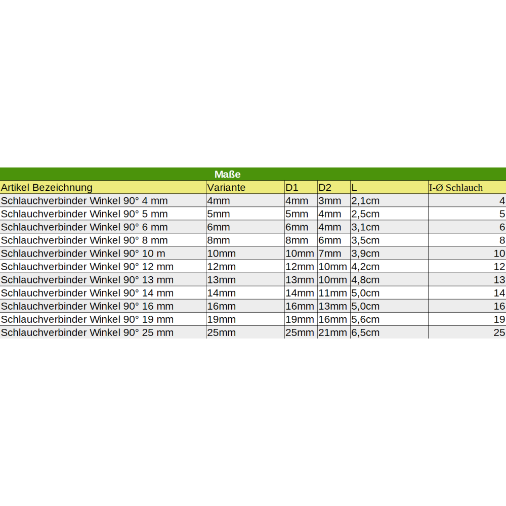 Conector Manguera 6mm, Angular 90°, Pom
