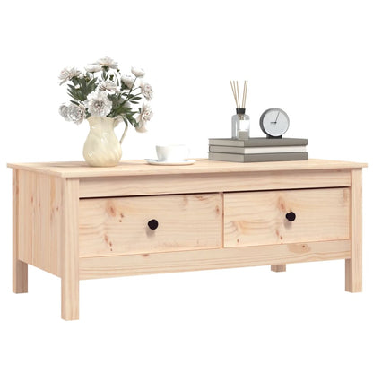 Mesa De Centro De Madera Maciza De Pino Gris 100x50x40 Cm_2