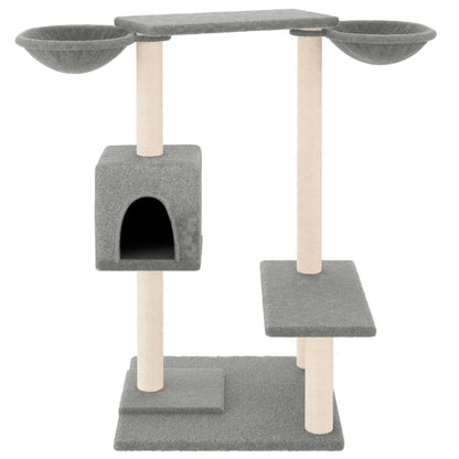 Rascador Para Gatos Con Postes Gris Claro 82 Cm_2