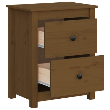 Mesitas De Noche 2 Uds Madera De Pino Marrón Miel 50x35x61,5 Cm_4
