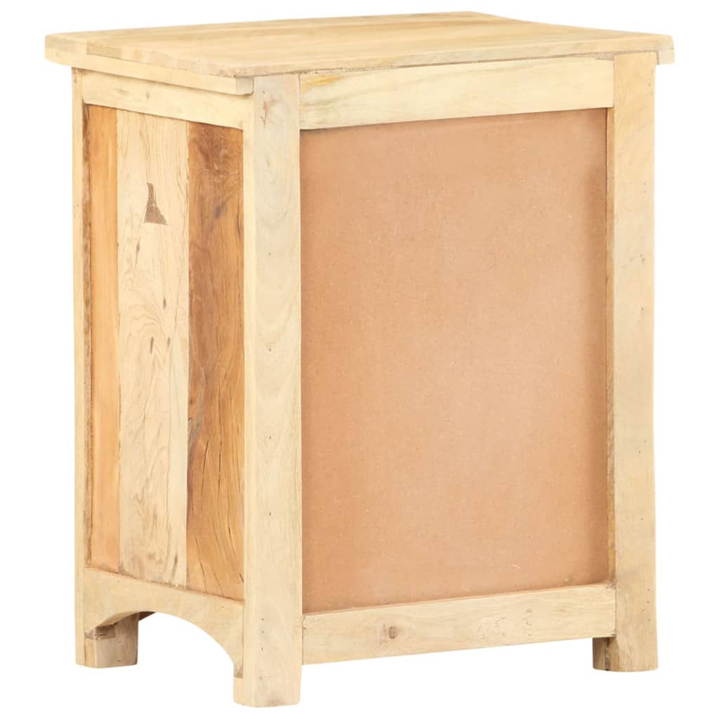 Mesita De Noche De Madera Maciza Reciclada 40x30x50 Cm_3