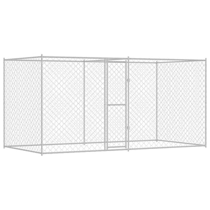 Jaula Para Perro Plateado 400 X 200 X 200 Cm Acero Galvanizado_0