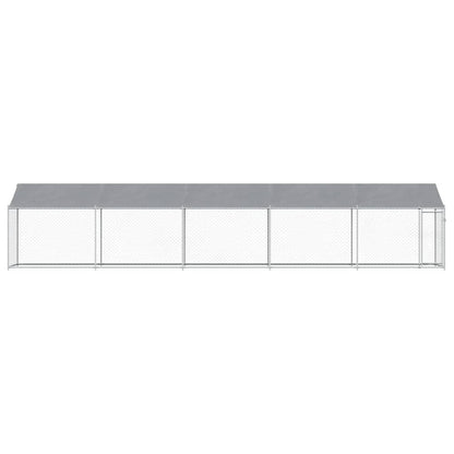 Jaula De Perros Techo Y Puerta Acero Galvanizado Gris 10x2x2 M_3