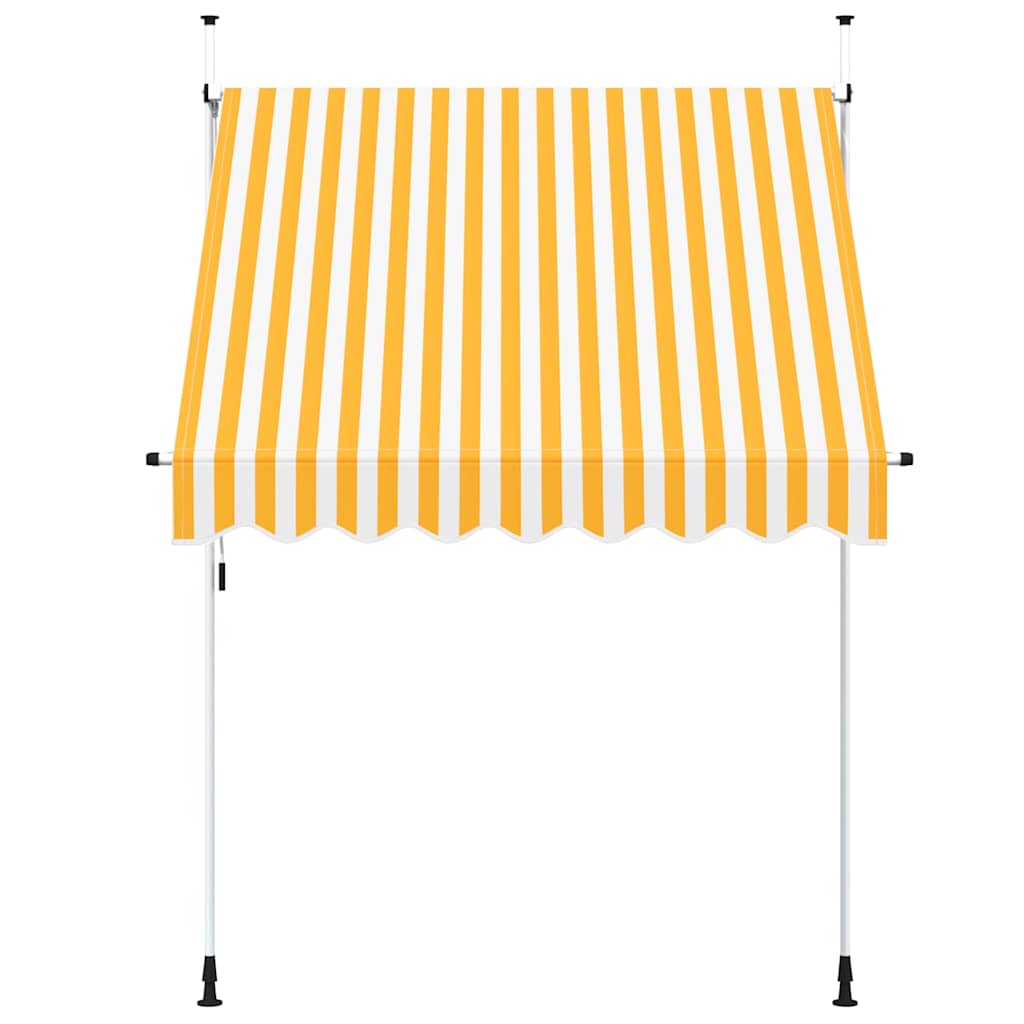 Toldo Manual Retráctil 200 Cm Naranja Y Blanco A Rayas_2