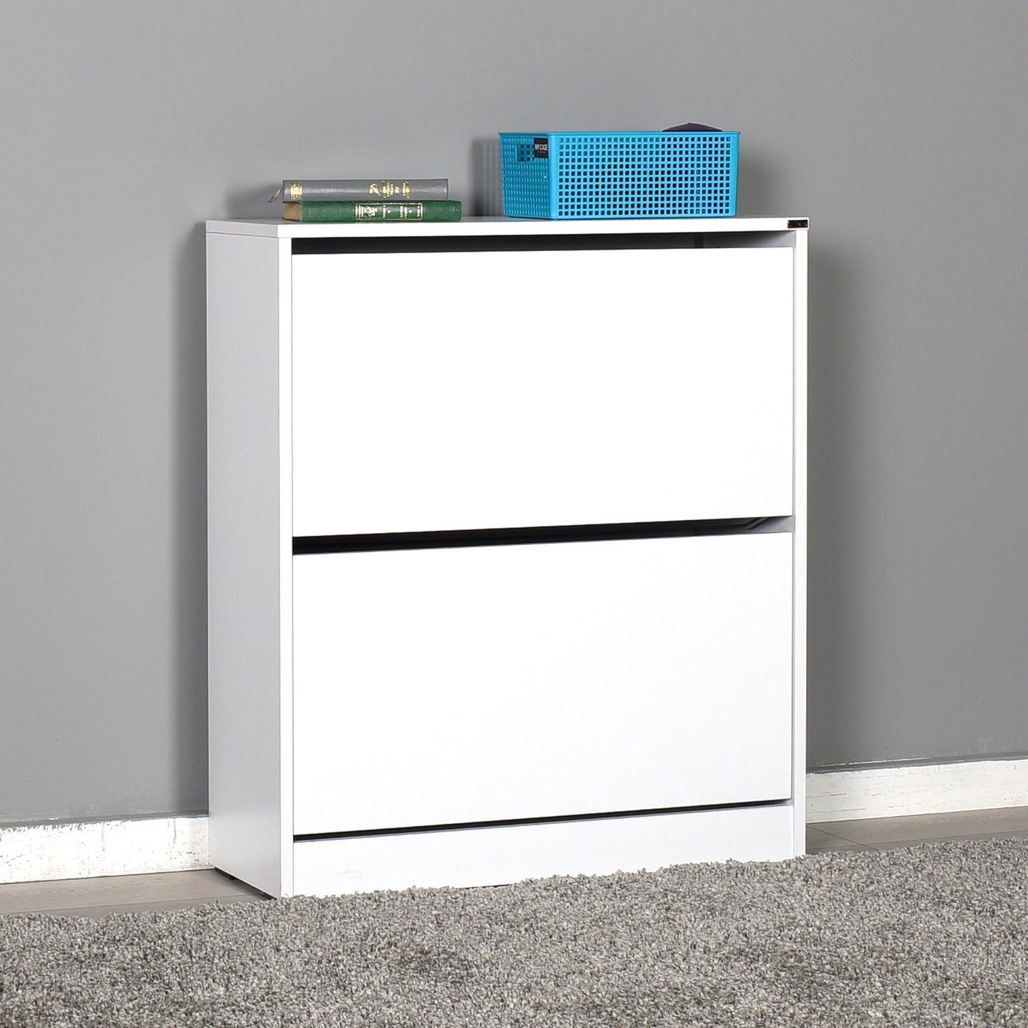 Zapatero,100% Tablero De Aglomerado Rechapado En Melamina, Color Blanco_3