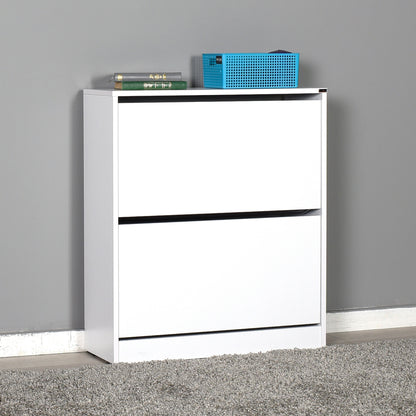 Zapatero,100% Tablero De Aglomerado Rechapado En Melamina, Color Blanco_3